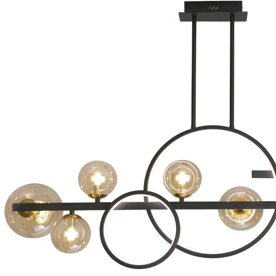 LÁMPARA DE TECHO 8 LUCES HIERRO NEGRO NICOLETTA 2