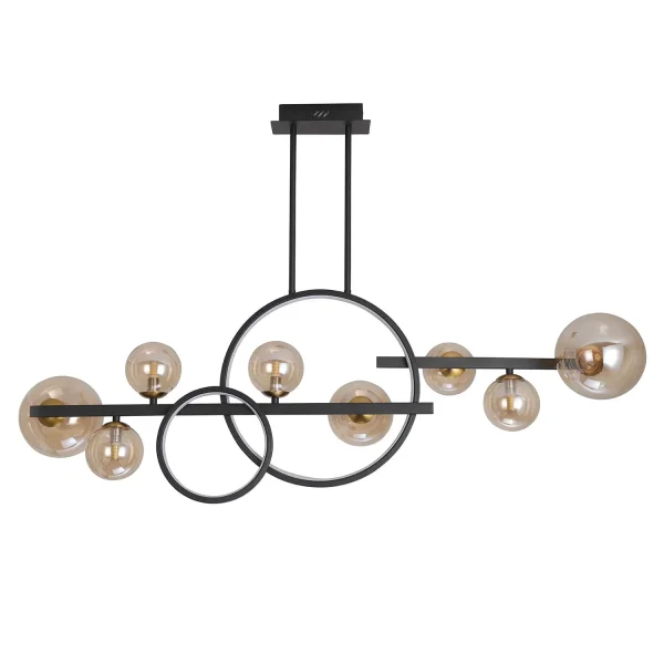 LÁMPARA DE TECHO 8 LUCES HIERRO NEGRO NICOLETTA