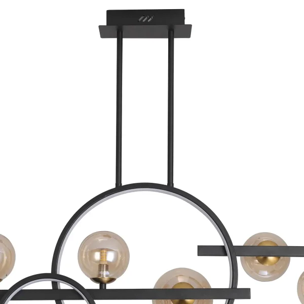 LÁMPARA DE TECHO 8 LUCES HIERRO NEGRO NICOLETTA