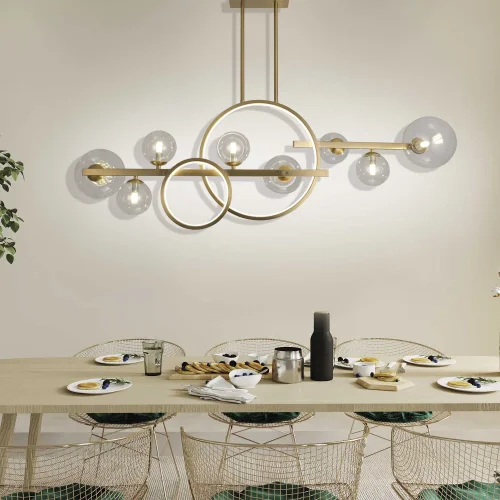 LÁMPARA DE TECHO 8 LUCES HIERRO ORO NICOLETTA