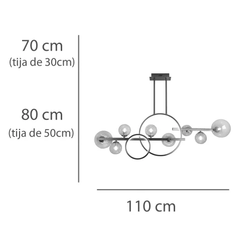 LÁMPARA DE TECHO 8 LUCES HIERRO ORO NICOLETTA