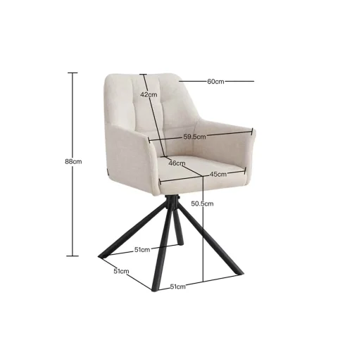 SILLÓN GIRATORIO TAPIZADO ARENA FABRIZIO