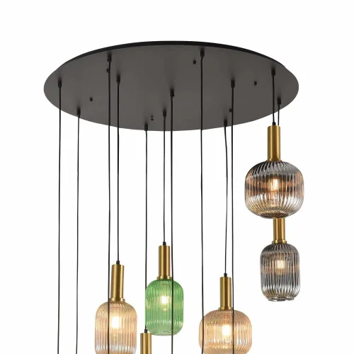 BASE REDONDA 12 LUCES ACERO PINTADO NEGRO Ø 90CM