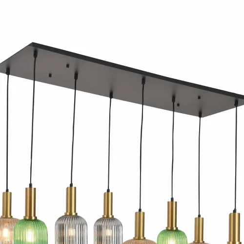 BASE RECTANGULAR 8 LUCES 90 CM ACERO NEGRO