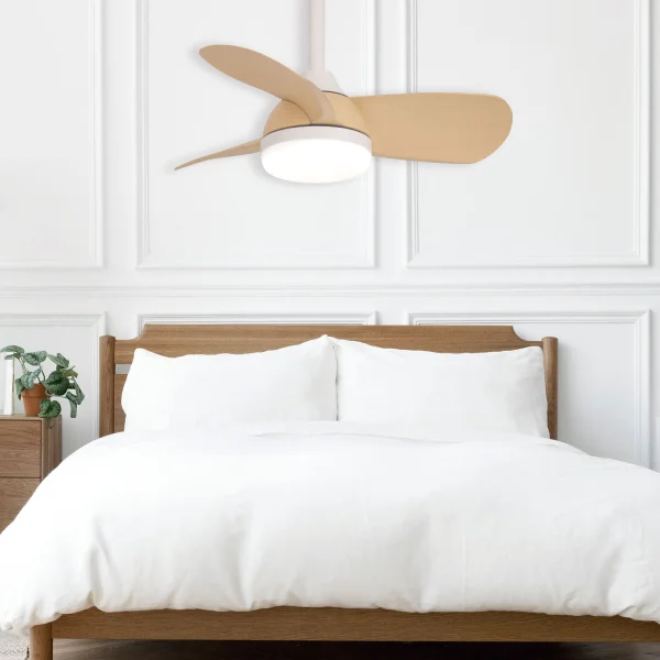 VENTILADOR DE TECHO LED 17W REGULABLE MOTOR DC MADERA CLARO SIERRA VENTILADOR DE TECHO LED 17W REGULABLE MOTOR DC MADERA CLARO SIERRA