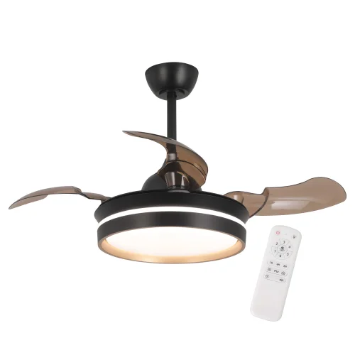 VENTILADOR DE TECHO CON LUZ LED 24W REGULABLE MOTOR DC NEGRO CASCADE