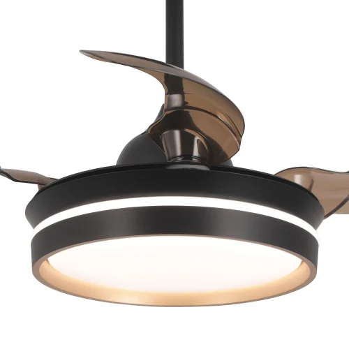 VENTILADOR DE TECHO CON LUZ LED 24W REGULABLE MOTOR DC NEGRO CASCADE