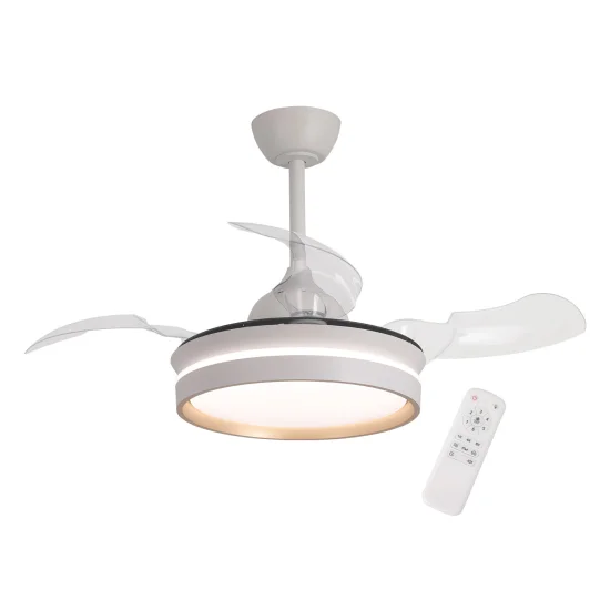 VENTILADOR DE TECHO CON LUZ LED 24W REGULABLE MOTOR DC BLANCO CASCADE
