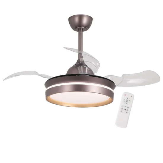 VENTILADOR DE TECHO CON LUZ LED 24W REGULABLE MOTOR DC ROJO INDIGO CASCADE