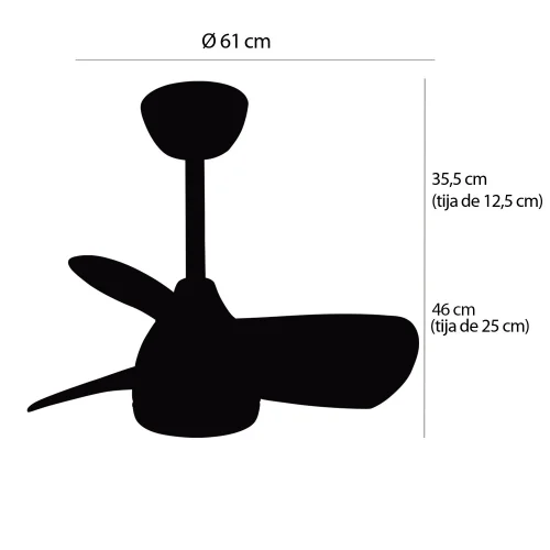 VENTILADOR DE TECHO LED 17W REGULABLE MOTOR DC BLANCO SIERRA