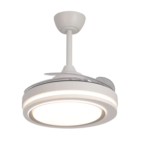 VENTILADOR DE TECHO LED 38W REGULABLE 4 ASPAS PLEGABLES HANOI