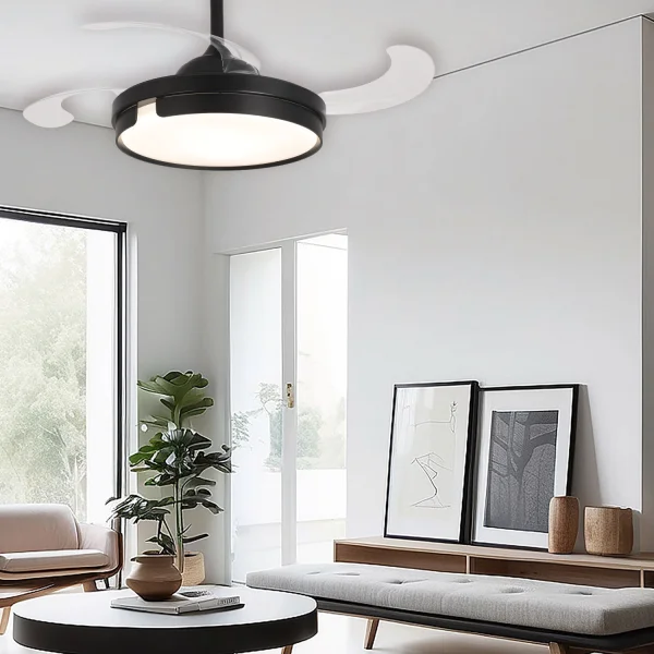 VENTILADOR DE TECHO LED 38W REGULABLE 4 ASPAS PLEGABLES NASHVILLE