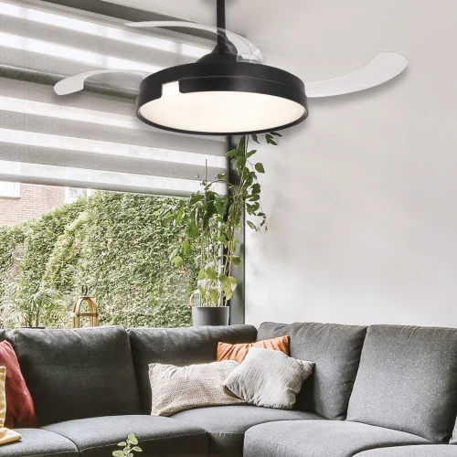 VENTILADOR DE TECHO LED 48W REGULABLE 4 ASPAS PLEGABLES NASHVILLE