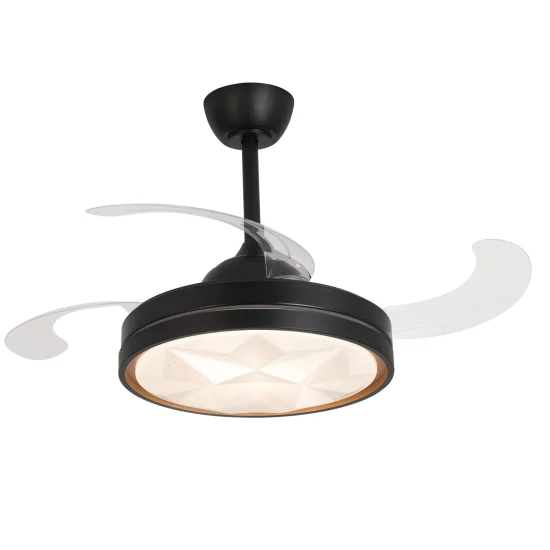 VENTILADOR DE TECHO LED 38W REGULABLE 4 ASPAS PLEGABLES WELLINGTON