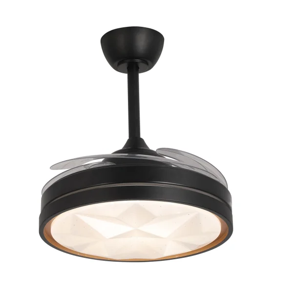 VENTILADOR DE TECHO LED 38W REGULABLE 4 ASPAS PLEGABLES WELLINGTON