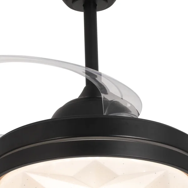 VENTILADOR DE TECHO LED 38W REGULABLE 4 ASPAS PLEGABLES WELLINGTON