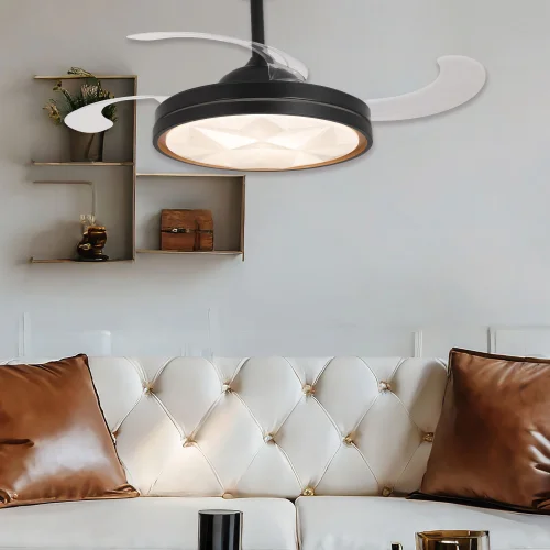 VENTILADOR DE TECHO LED 38W REGULABLE 4 ASPAS PLEGABLES WELLINGTON