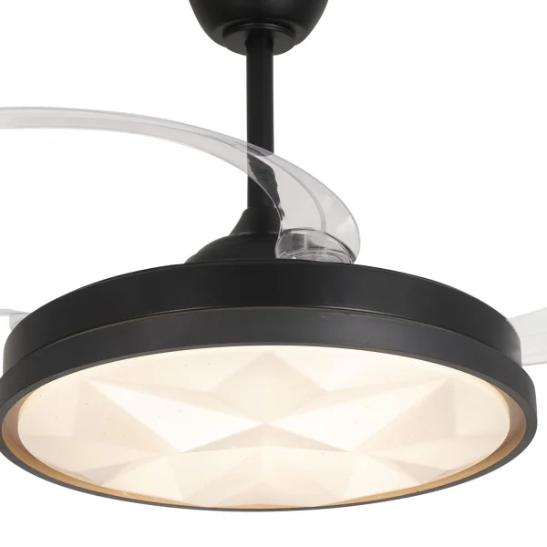 VENTILADOR DE TECHO LED 48W REGULABLE 4 ASPAS PLEGABLES WELLINGTON