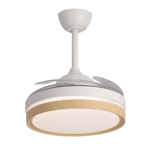 VENTILADOR DE TECHO LED 38W REGULABLE 4 ASPAS PLEGABLES TUCSON