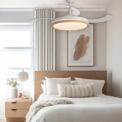 VENTILADOR DE TECHO LED 48W REGULABLE 4 ASPAS PLEGABLES TUCSON