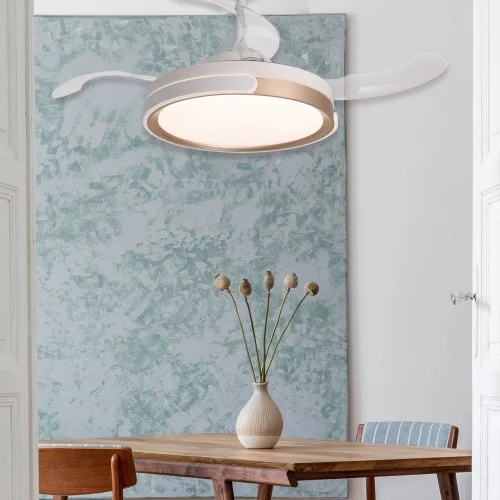 VENTILADOR DE TECHO LED 35W REGULABLE 4 ASPAS RETRÁCTILES BURLINGTON