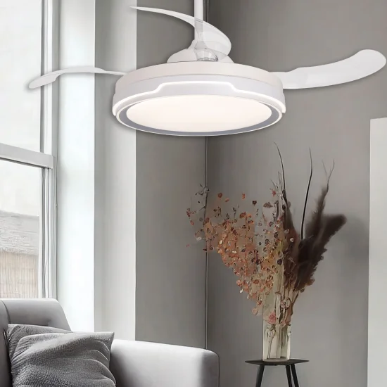 VENTILADOR DE TECHO LED 35W REGULABLE 4 ASPAS RETRÁCTILES CHARLESTON 2