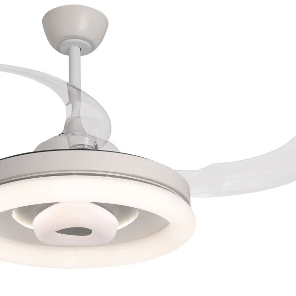 VENTILADOR DE TECHO LED 45W REGULABLE 4 ASPAS RETRÁCTILES OMAHA