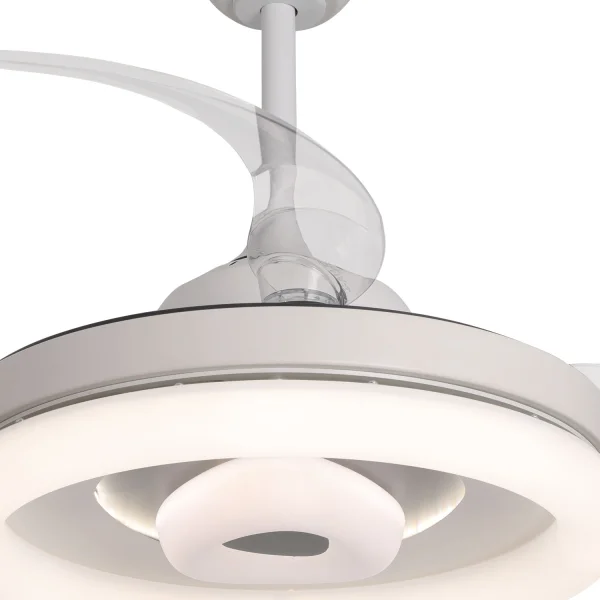 VENTILADOR DE TECHO LED 45W REGULABLE 4 ASPAS RETRÁCTILES OMAHA
