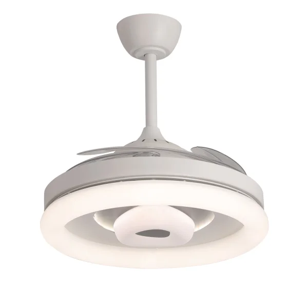 VENTILADOR DE TECHO LED 45W REGULABLE 4 ASPAS RETRÁCTILES OMAHA