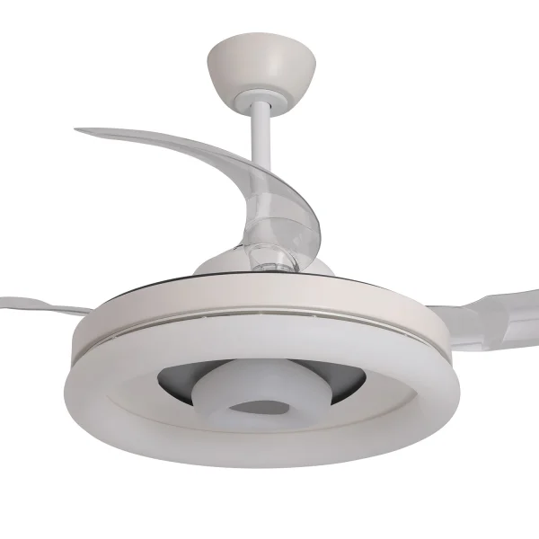 VENTILADOR DE TECHO LED 45W REGULABLE 4 ASPAS RETRÁCTILES OMAHA