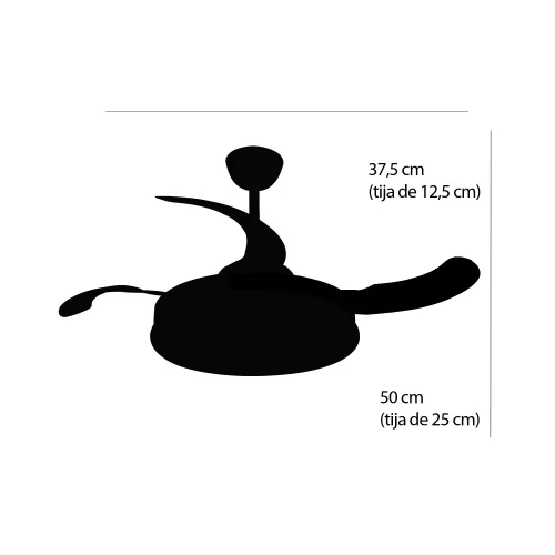 VENTILADOR DE TECHO LED 45W REGULABLE 4 ASPAS RETRÁCTILES OMAHA