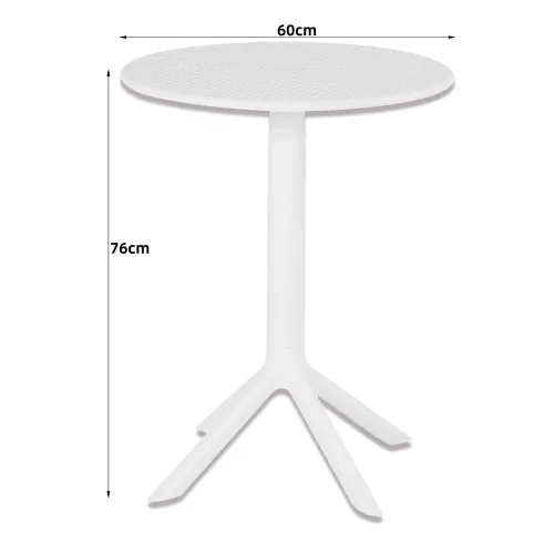 MESA DE JARDIN POLIPROPILENO BLANCO Ø60 CM KORA