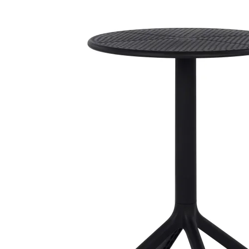 MESA DE JARDIN POLIPROPILENO NEGRO Ø60 CM KORA