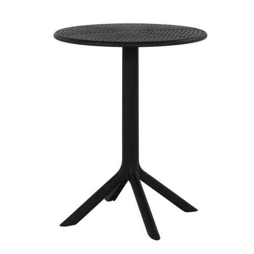 MESA DE JARDIN POLIPROPILENO NEGRO Ø60 CM KORA