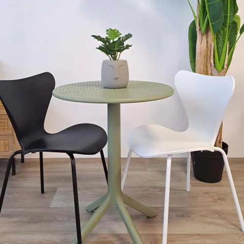 MESA DE JARDIN POLIPROPILENO VERDE KALE Ø60 CM KORA MESA DE JARDIN POLIPROPILENO VERDE KALE Ø60 CM KORA