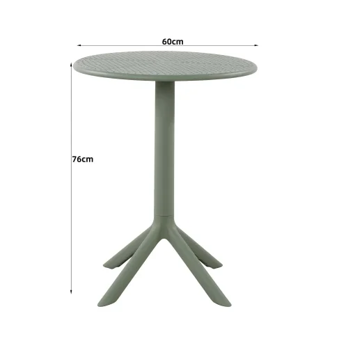 MESA DE JARDIN POLIPROPILENO VERDE KALE Ø60 CM KORA MESA DE JARDIN POLIPROPILENO VERDE KALE Ø60 CM KORA