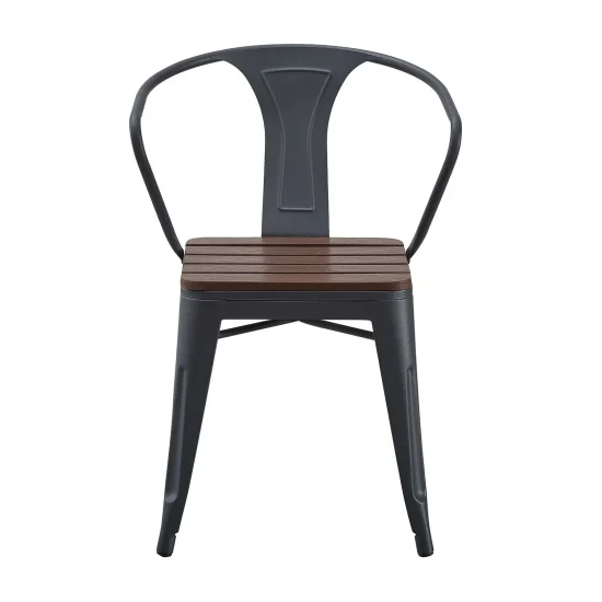 SILLA DE JARDIN METAL EFECTO MADERA INEZ 2