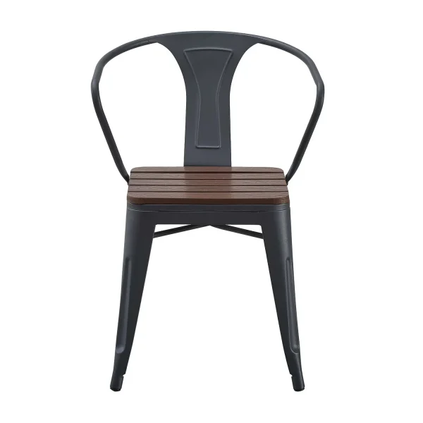 SILLA DE JARDIN METAL EFECTO MADERA INEZ