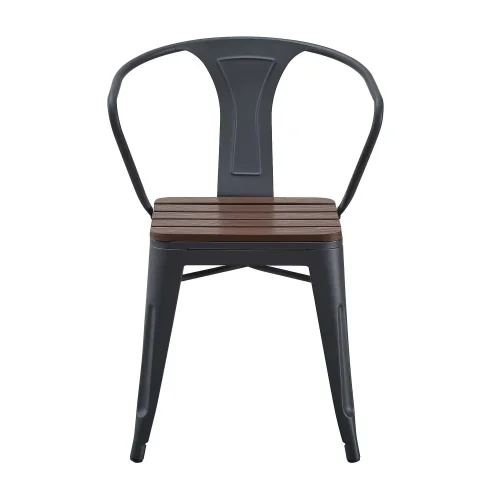 SILLA DE JARDIN METAL EFECTO MADERA INEZ