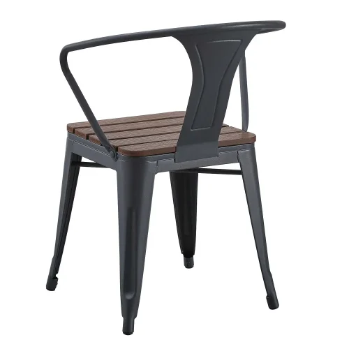 SILLA DE JARDIN METAL EFECTO MADERA INEZ