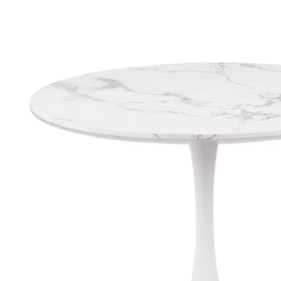 MESA DE COMEDOR REDONDA MÁRMOL BLANCO Ø90 CM SAN ANTONI 2