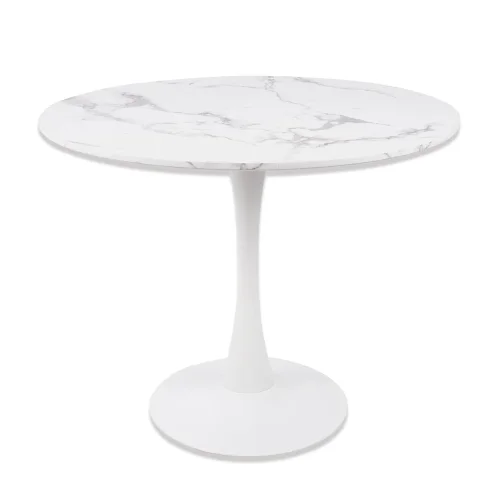MESA DE COMEDOR REDONDA MÁRMOL BLANCO Ø90 CM SAN ANTONI