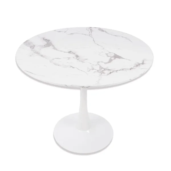 MESA DE COMEDOR REDONDA MÁRMOL BLANCO Ø90 CM SAN ANTONI
