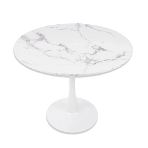 MESA DE COMEDOR REDONDA MÁRMOL BLANCO Ø90 CM SAN ANTONI