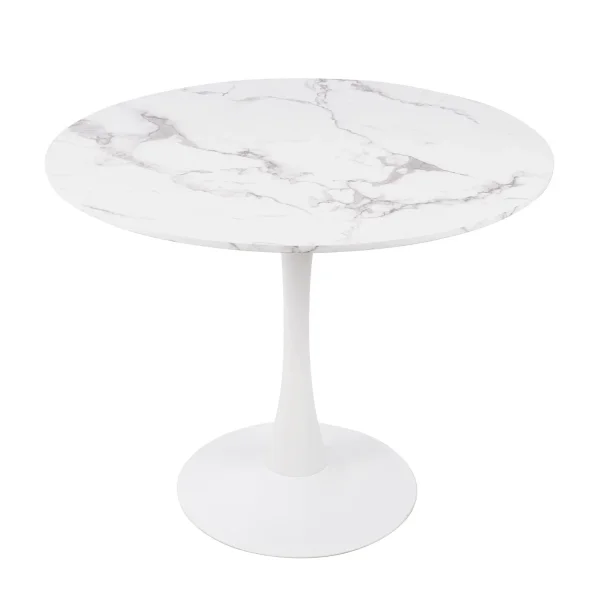 MESA DE COMEDOR REDONDA MÁRMOL BLANCO Ø90 CM SAN ANTONI
