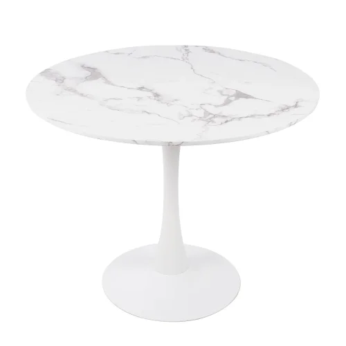 MESA DE COMEDOR REDONDA MÁRMOL BLANCO Ø90 CM SAN ANTONI