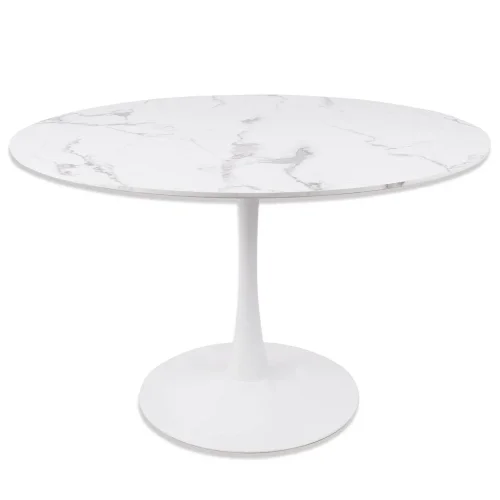 MESA DE COMEDOR REDONDA MÁRMOL BLANCO Ø120 CM SAN ANTONI