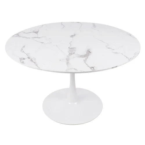 MESA DE COMEDOR REDONDA MÁRMOL BLANCO Ø120 CM SAN ANTONI