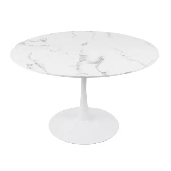 MESA DE COMEDOR REDONDA MÁRMOL BLANCO Ø120 CM SAN ANTONI