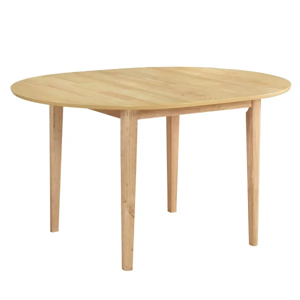 MESA DE COMEDOR REDONDA EXTENSIBLE Ø106 CM MADERA LEKA